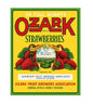 MS128  Crate Label Vintage Style Sign Metal Wall Deco Strawberries Ozark MS128