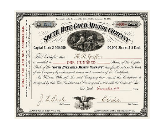 MS331 Vintage Style Metal Sign Mining Company Stocks South Hite