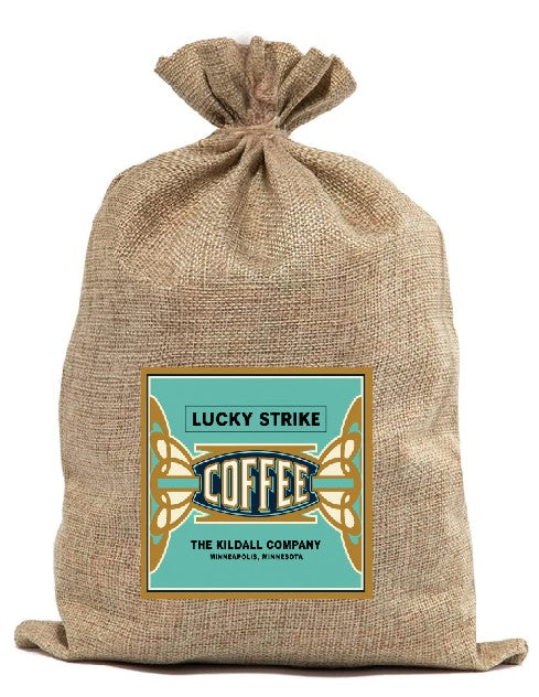 BUR49 Burlap Bag Vintage Style Bag Coffee Lucky Strike