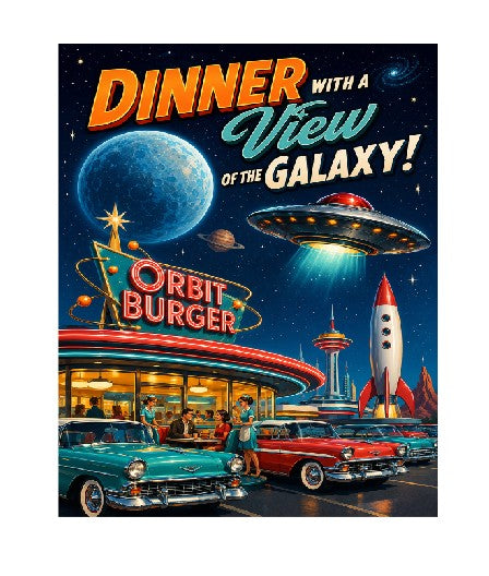 MS456 Vintage Style Metal Sign Dinner View