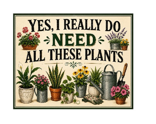 MS452 Vintage Style Metal Sign Plants
