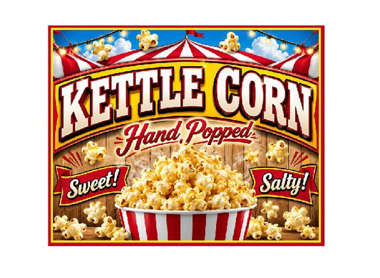 MS482 Vintage Style Metal Sign Kettle Corn