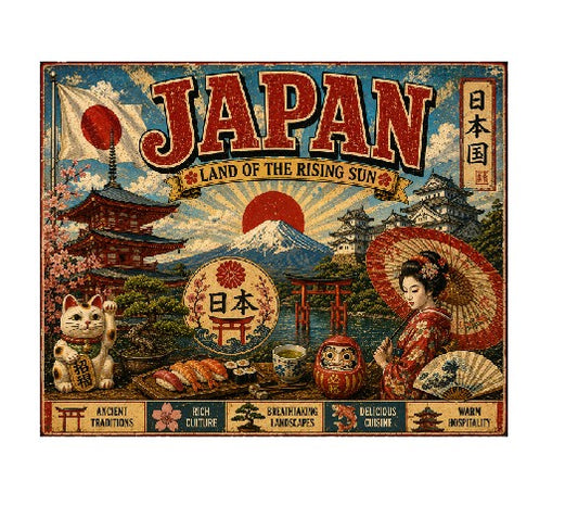 MS730 Vintage Style Metal Sign Japan