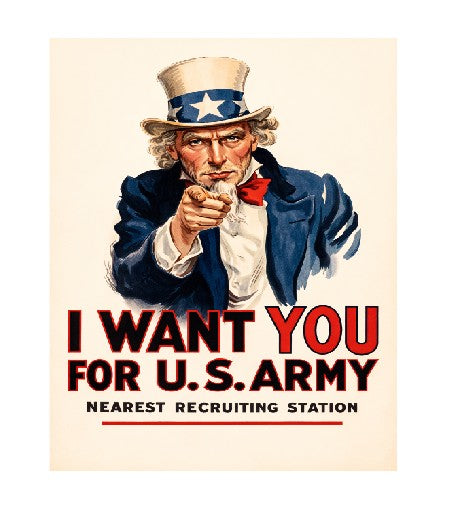 MS192 Vintage Style Uncle Sam, I Want You Metal sign