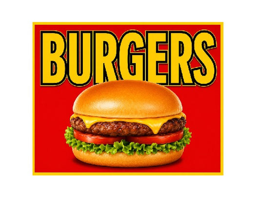 MS726 Vintage Style Metal Sign Hamburger
