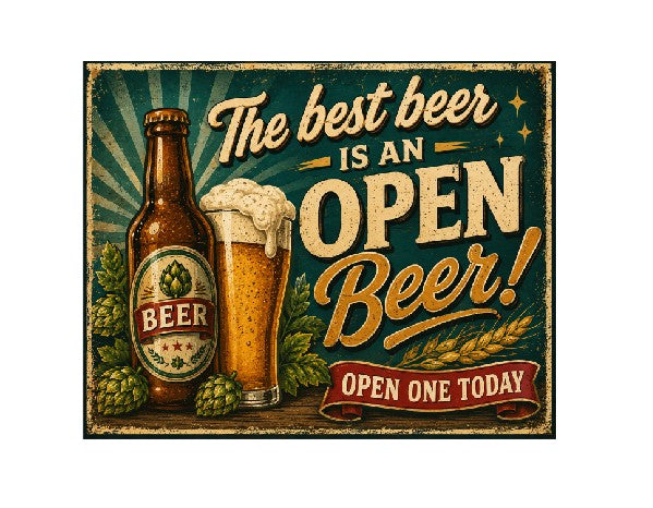 MS683 Vintage Style Metal Sign Funny Beer Sign