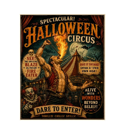 Vintage Style Metal Sign Halloween Circus MS882