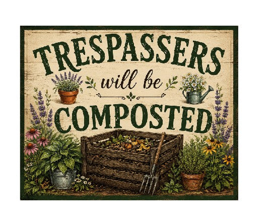 MS404 Vintage Style Metal Sign Compost Funny Sign