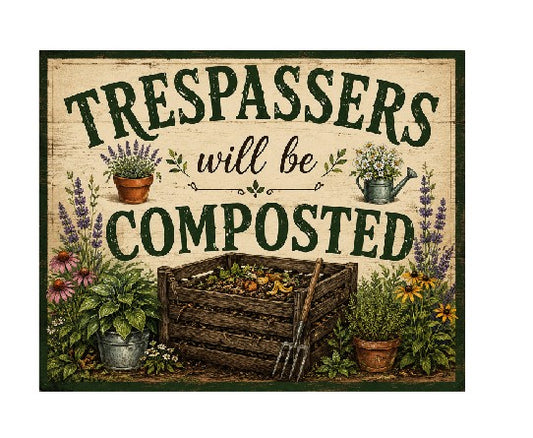 MS404 Vintage Style Metal Sign Compost Funny Sign