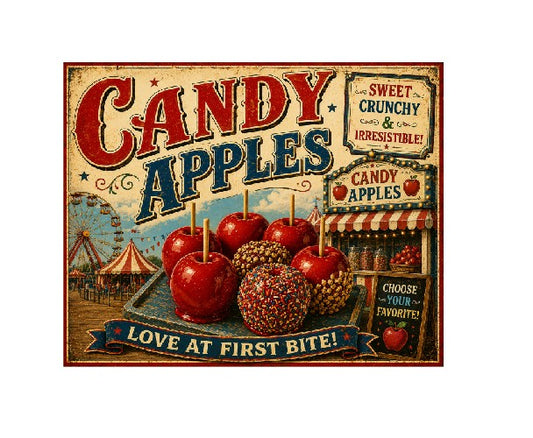MS720 Vintage Style Metal Sign Candy Apples