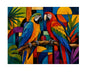 MS383 Wall Art Metal Sign Parrots