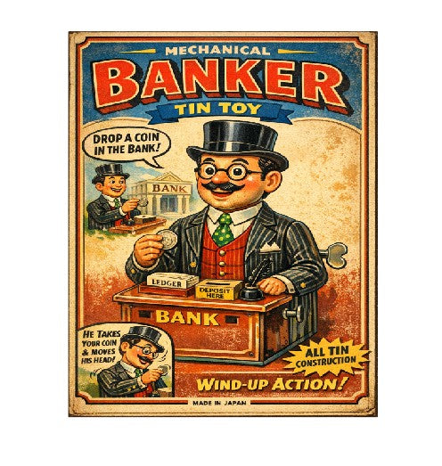 MS201 Vintage Style Tin Toy Metal Sign Banker