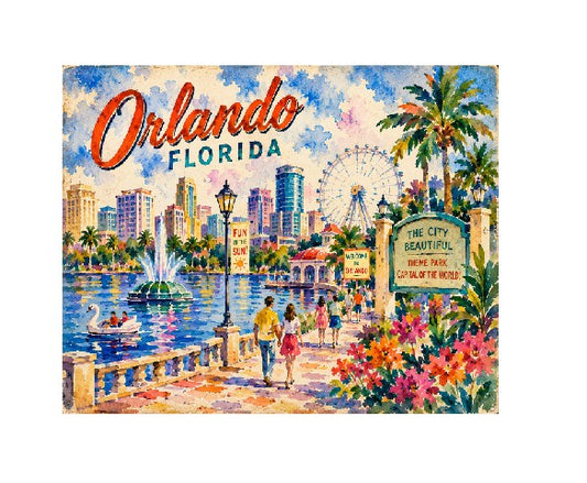 Vintage Style Metal Sign Orlando, Florida MS872
