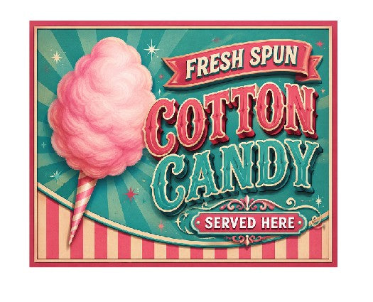 MS461 Vintage Style Metal Sign Cotton Candy