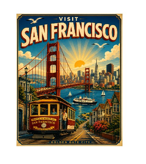 MS390 Vintage Style Metal Sign San Francisco