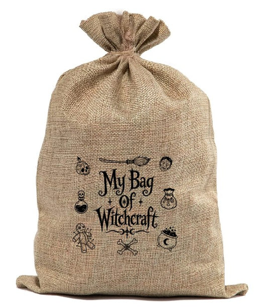 BUR73 Burlap Bag Vintage Style Bag Witchcraft Bag