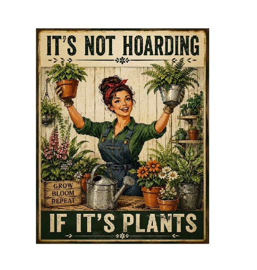 MS413 Vintage Style Metal Sign Plants