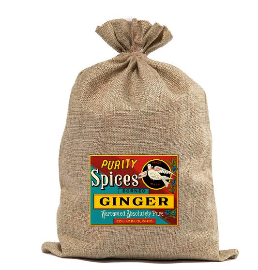 BUR88 Burlap Bag Vintage Style Bag Ginger Spices