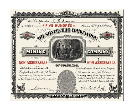 MS330 Vintage Style Metal Sign Mining Company Stocks The Silver Cord