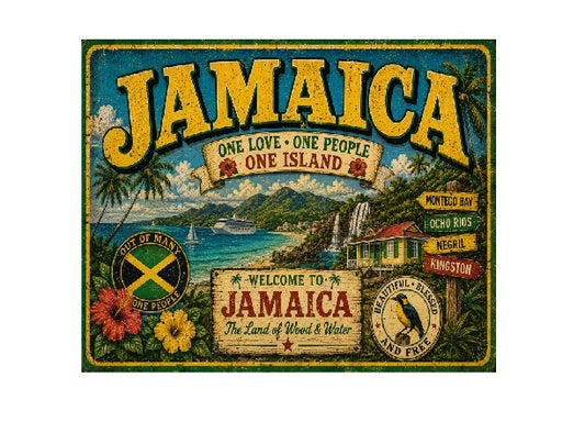 MS669 Vintage Style Metal Sign Jamaica