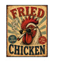 MS491 Vintage Style Metal Sign Fried Chicken