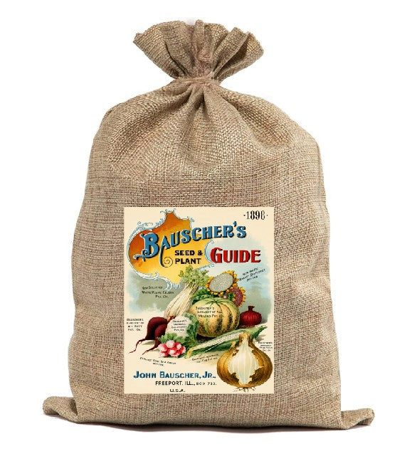 BUR103 Burlap Bag Vintage Style Bag Garden Seeds Bauscher's