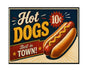 MS439 Vintage Style Metal Sign Hot Dogs