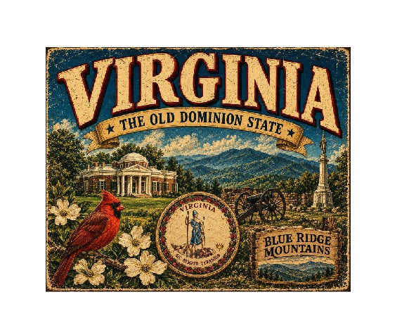 MS656 Vintage Style Metal Sign Virginia