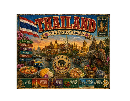 MS745 Vintage Style Metal Sign Thailand