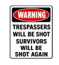 MS253 Vintage Style Metal Sign Warning Trespassers