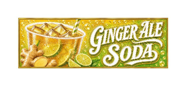 SS39 Metal Sign Ginger Ale Soda