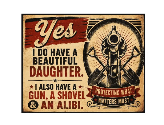 MS576 Vintage Style Metal Sign Funny Daughter Sign