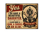 MS576 Vintage Style Metal Sign Funny Daughter Sign