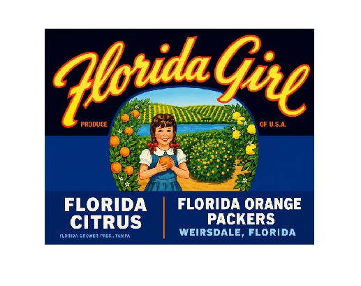 MS87 Crate Label Vintage Style Sign Metal Wall Decor Florida Girl