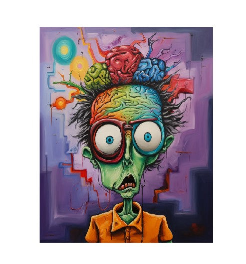MS378 Wall Art Metal Sign Crazy Face