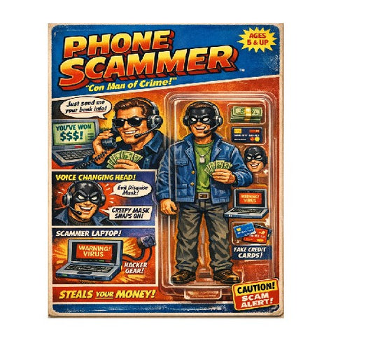 MS369 Retro Style Funny Metal Sign The Phone Scammer