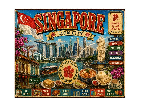 MS742 Vintage Style Metal Sign Singapore