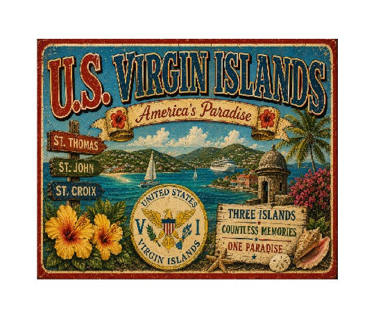 MS666 Vintage Style Metal Sign Virgin Islands
