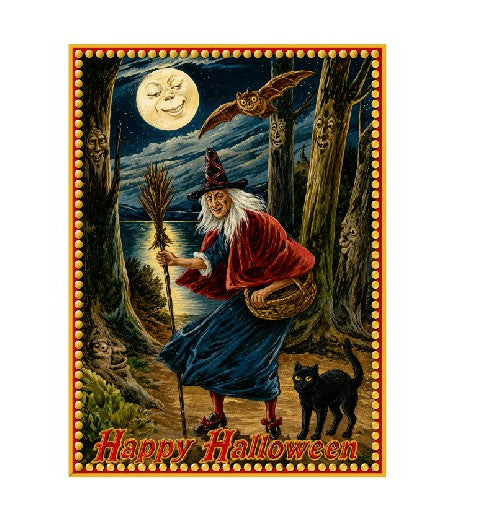 MS583 Vintage Style Metal Sign Happy Halloween
