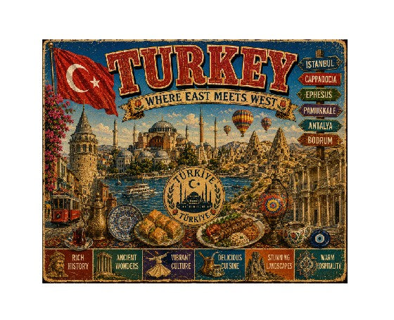 MS746 Vintage Style Metal Sign Turkey