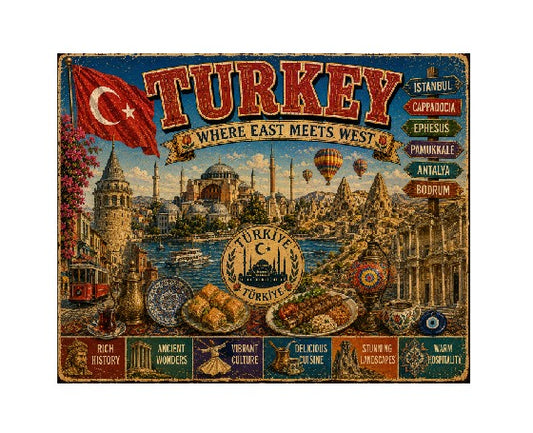 MS746 Vintage Style Metal Sign Turkey