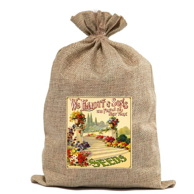 BUR95    Burlap Bag Vintage Style Bag Garden Seeds Flowers