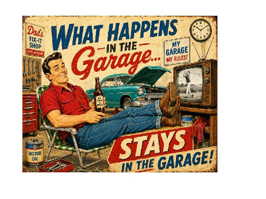 MS538 Vintage Style Metal Sign Funny Garage Sign