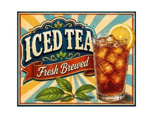 MS474 Vintage Style Metal Sign Iced Tea