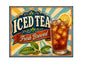 MS474 Vintage Style Metal Sign Iced Tea