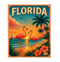 MS387 Vintage Style Metal Sign Florida Flamingos