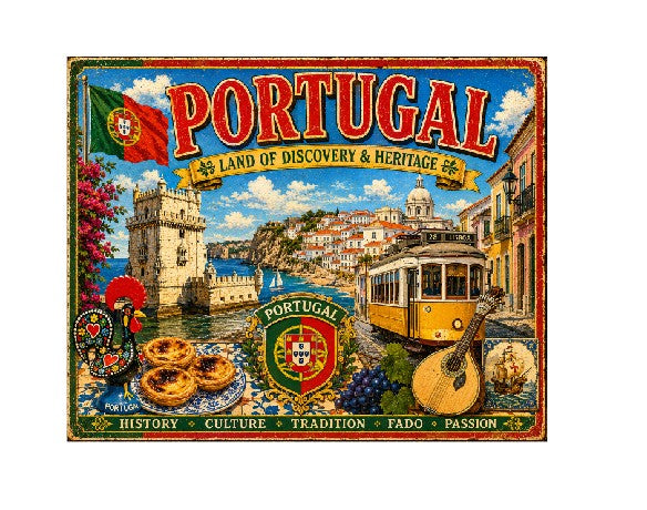 MS710 Vintage Style Metal Sign Portugal