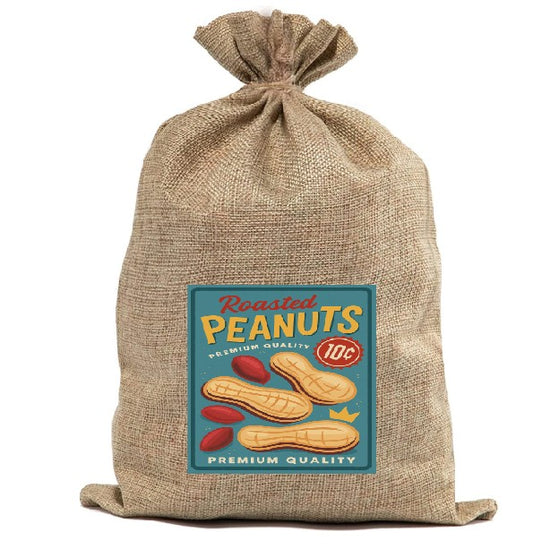BUR42 Burlap Bag Vintage Style Bag Peanuts