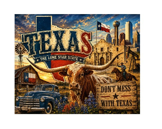 MS651 Vintage Style Metal Sign Texas