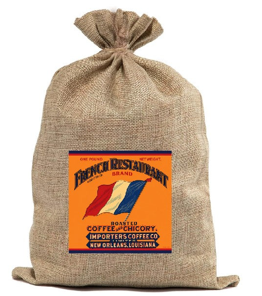 BUR55  Burlap Bag Vintage Style Bag Coffee French Restaurant